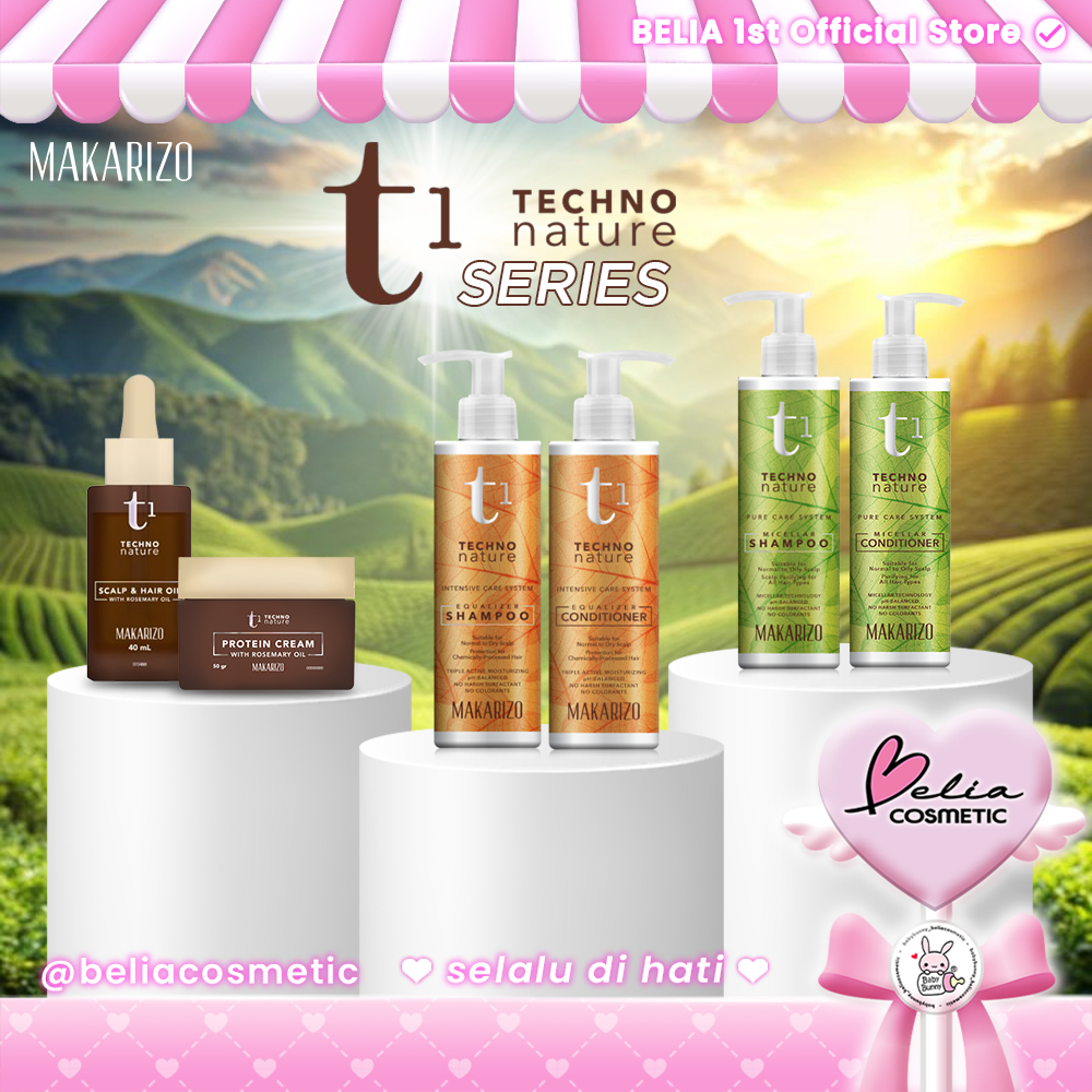 ™ BELIA ™ MAKARIZO T1 Techno Nature Shampoo Conditioner 180mL | Micellar | Equalizer | Bebas Sulfat