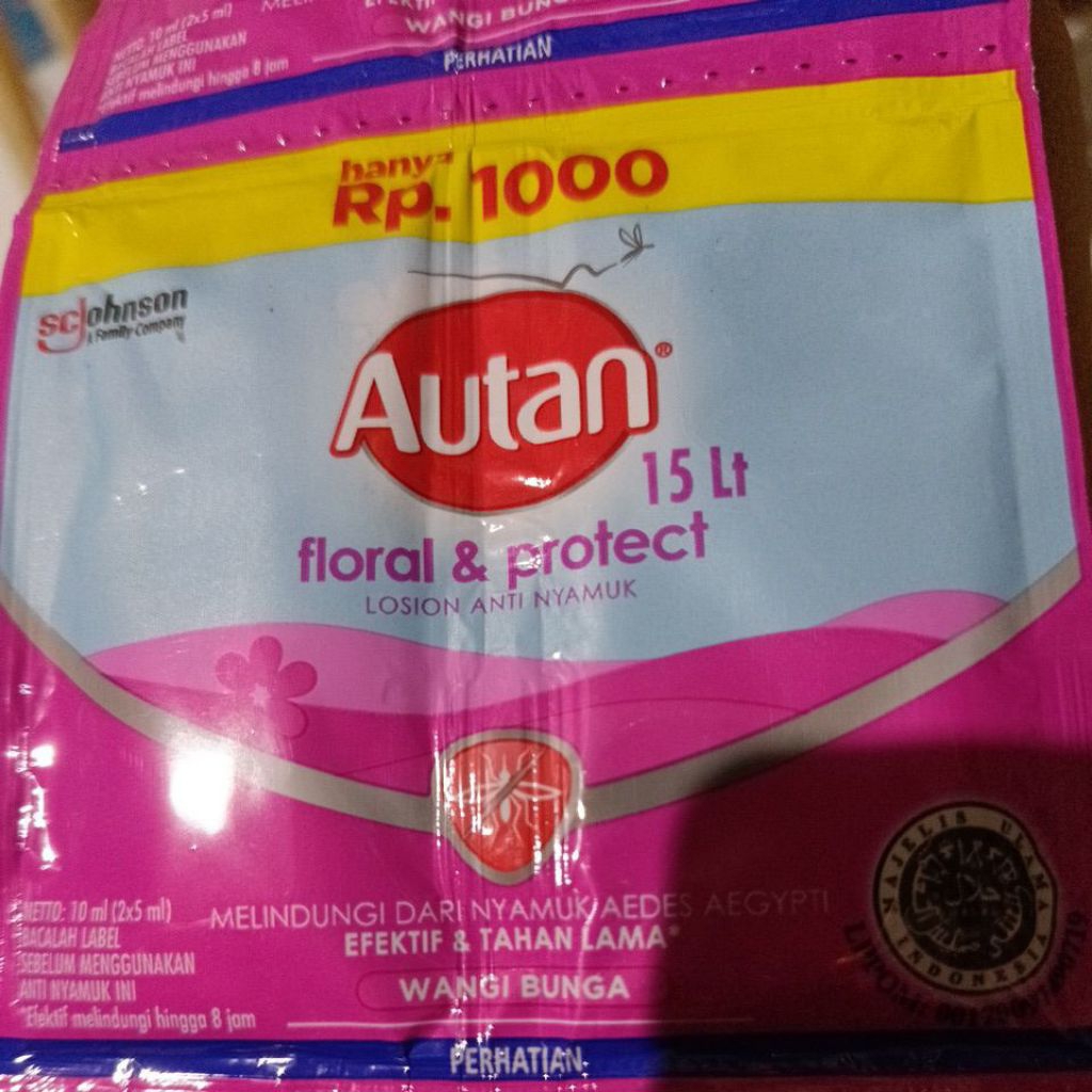 Lotion Anti Nyamuk Autan Sachet Jumbo 6 pcs Floral 10 ml