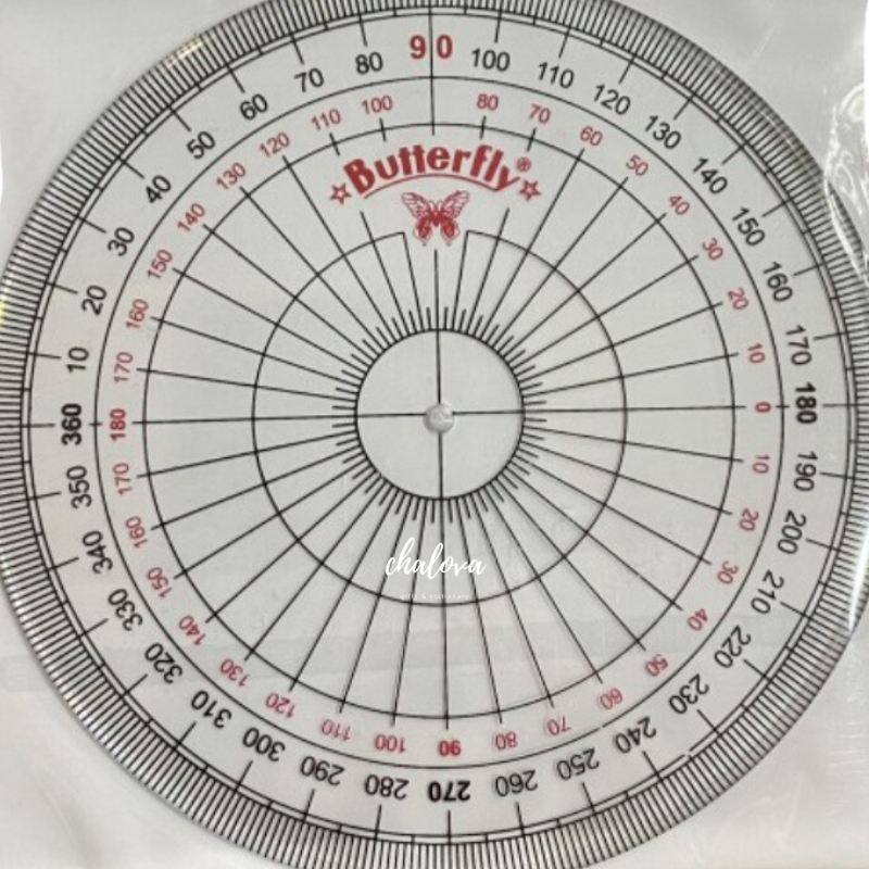 [LUSIN] BUSUR DERAJAT BUTTERFLY 360 DERAJAT / BUSUR DERAJAT 360 DERAJAT 10CM ISI 12 PCS