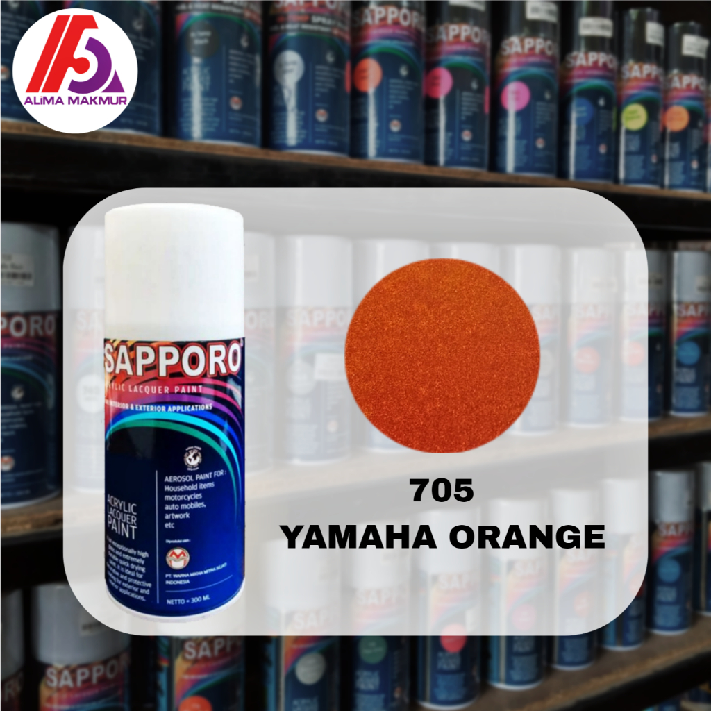 Sapporo Acrylic Lacquer Paint 705 Yamaha Orange Pilok Candy Orange / Pilok Kendi Oren