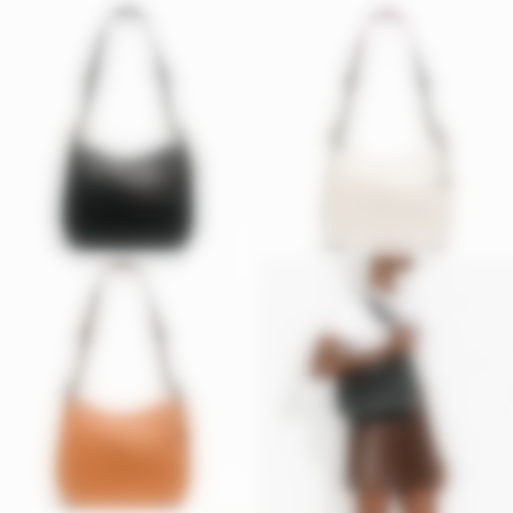 72702  JES HOBO Large Label Half Moon Bag Single Shoulder Bag Crescent Bag Handbag Crossbody Bag Sad