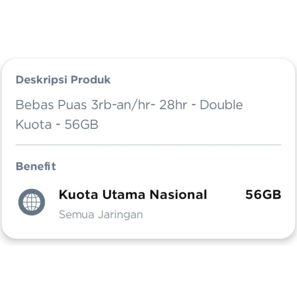 PROMO PAKETAN XL / BEBAS PUAS/ 56GB XL FULL 28HARI