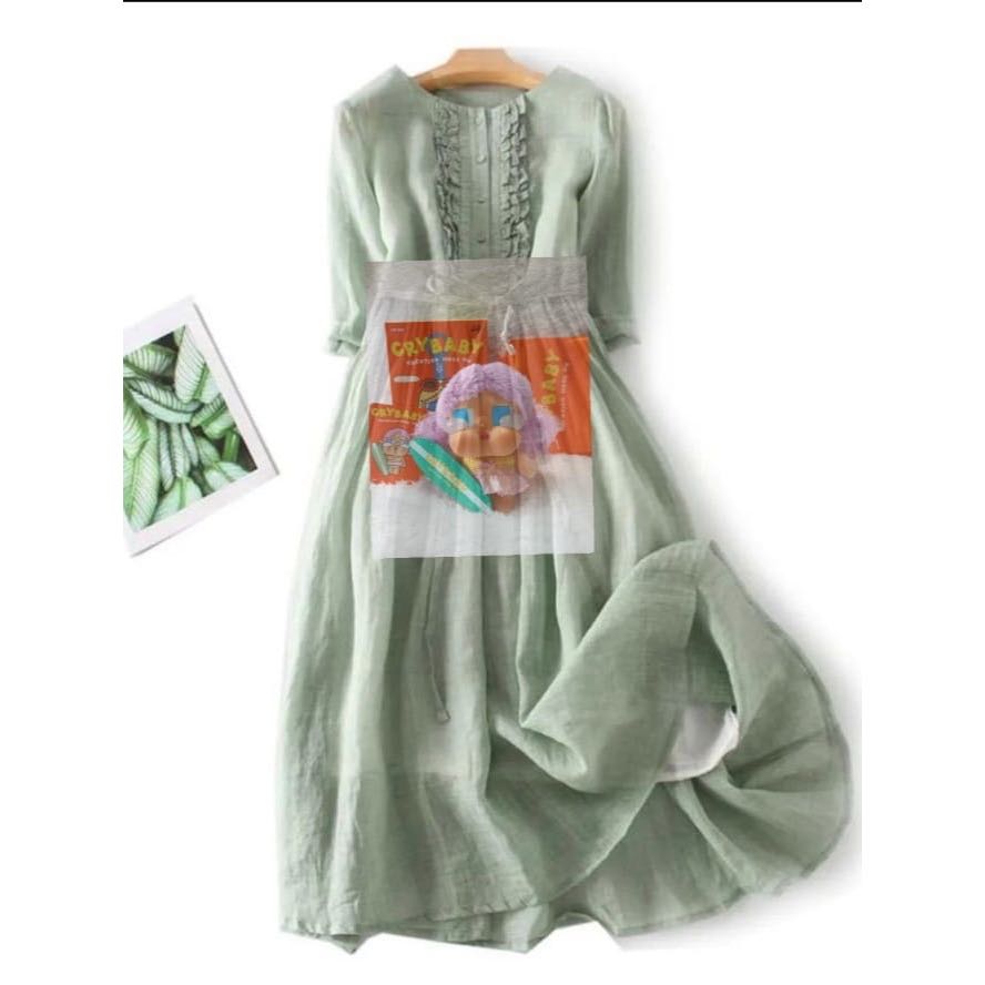Long Dress Sage Pantai Surf, Sage berDenim, dan Hijau Neon Selected PM