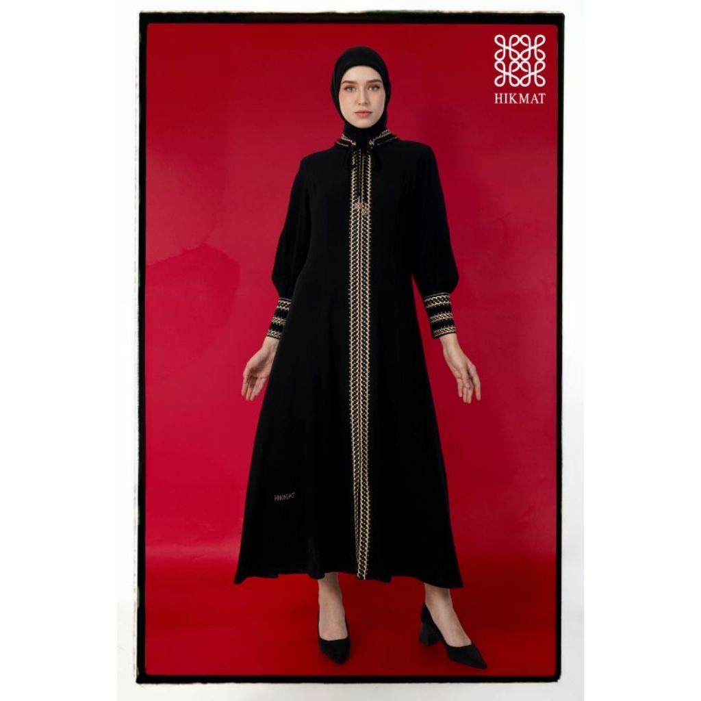 ABAYA HIKMAT A4467 BLACK ORIGIAL HIKMAT FASHION