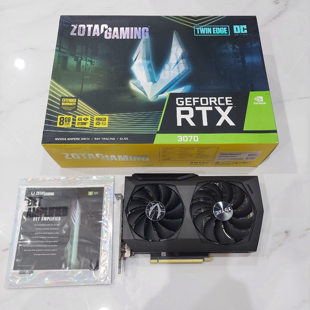 NVIDIA GEFORCE RTX 3070 ZOTAC TWIN EDGE OC 8GB DDR6 NON LHR VGA GPU - PRELOVED