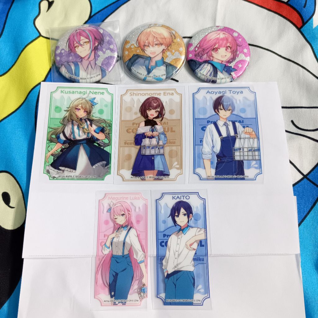 Project sekai lawson collab badge and clear photocard Toya Ena Nene Kaito Luka