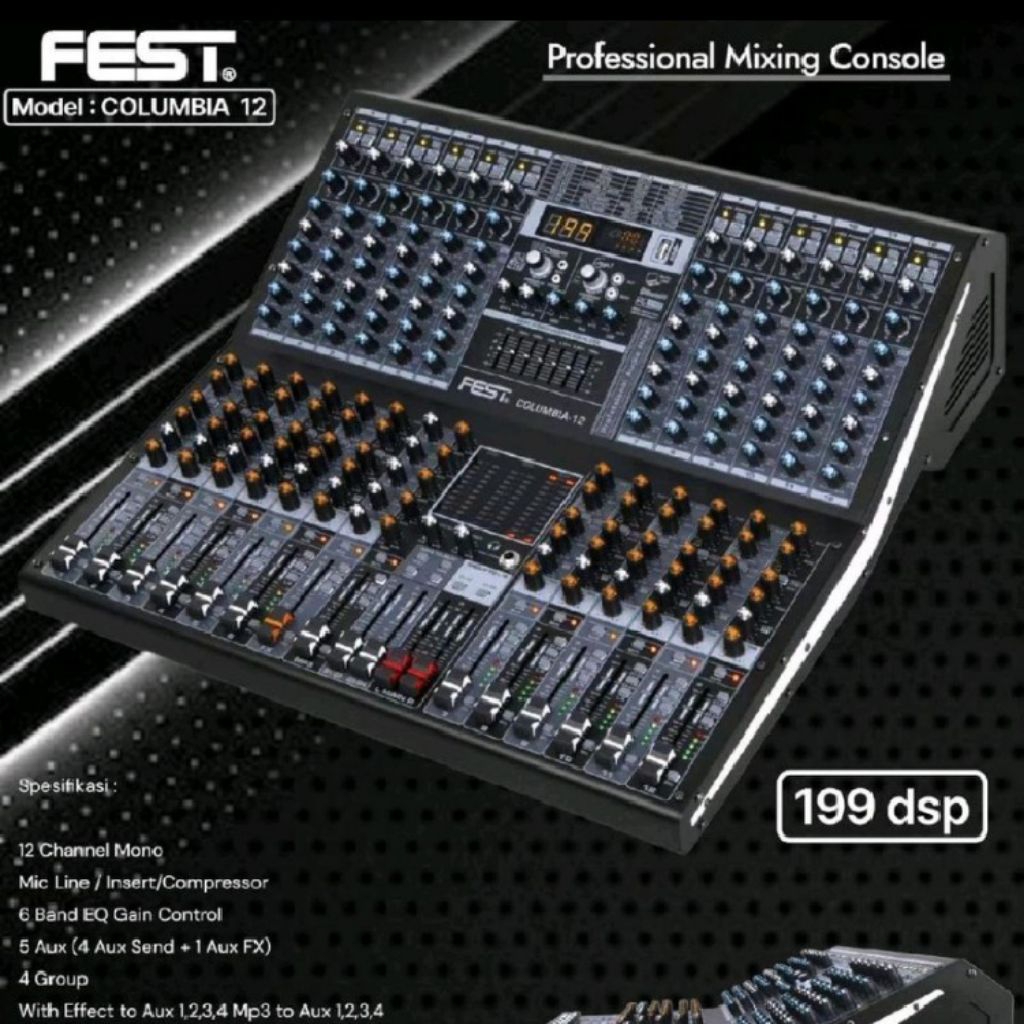 Mixer audio Fest Columbia 12 original 12channel bluetooth | MELODY CLASSIC
