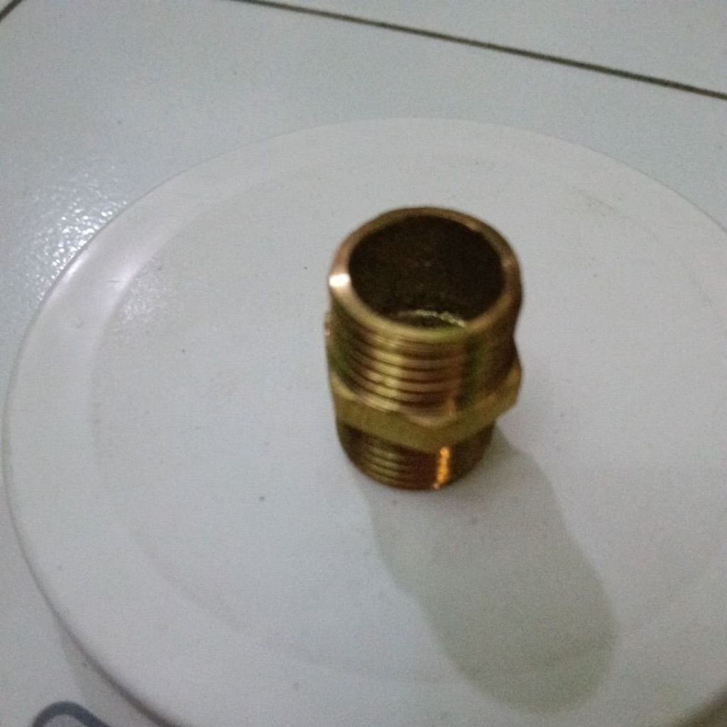 dobel nepel kuningan 1/2 inch