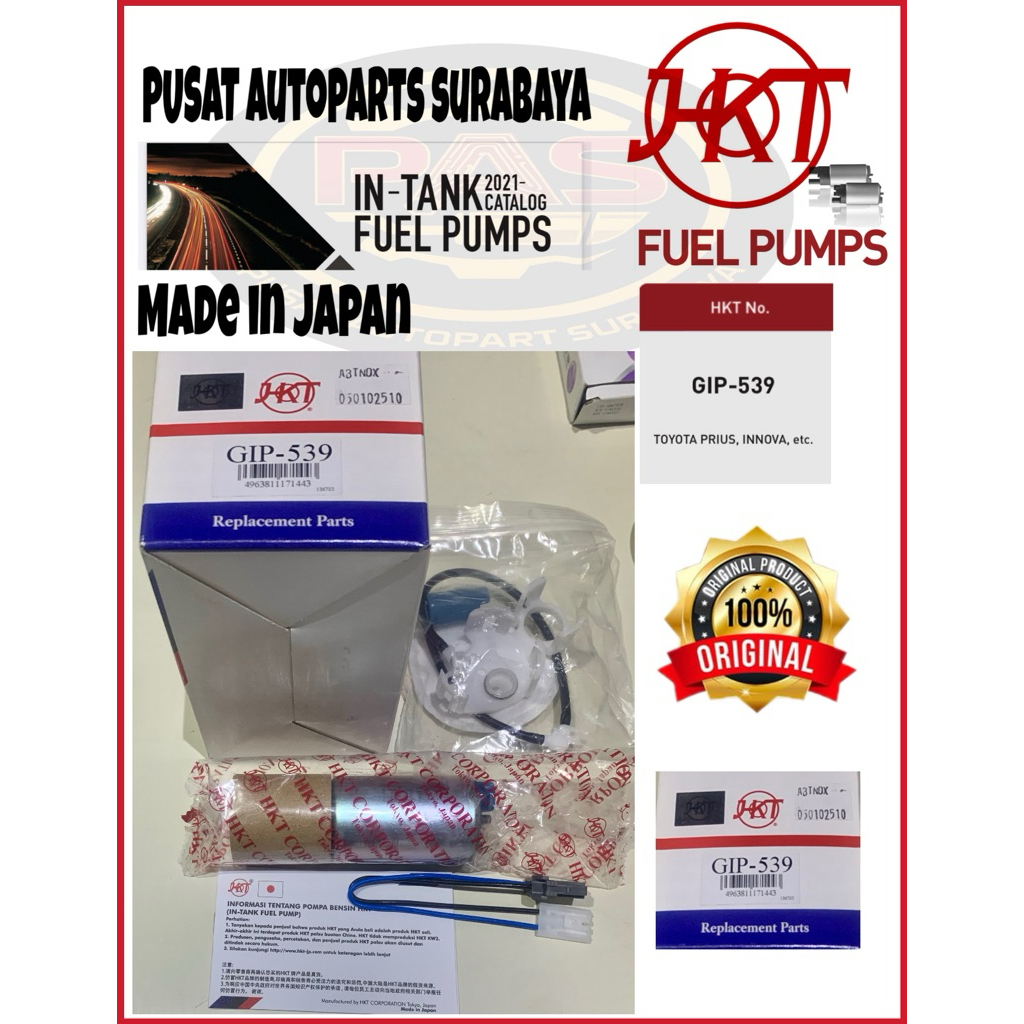 FUEL PUMP POMPA BENSIN ASLI HKT JAPAN GIP-539 TOYOTA INNOVA REBORN BENSIN