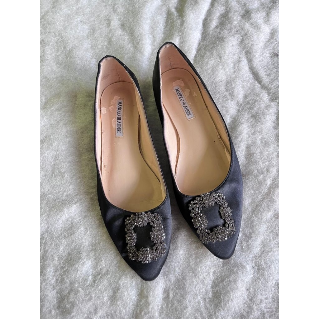 flat shoes MANOLO BLAHNIK size 39/24cm made in italy ada minus bagian insole