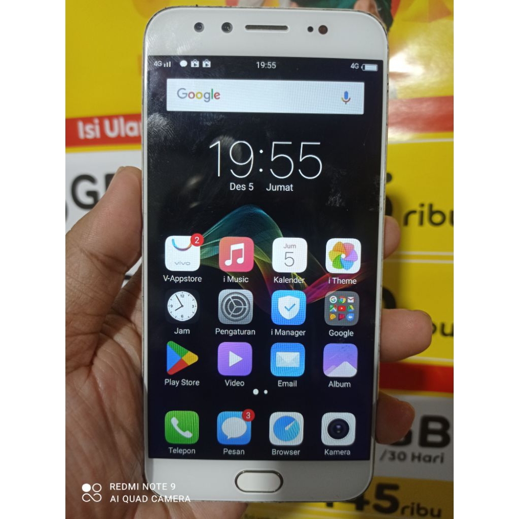 VIVO V5 PLUS / MODEL 1611 RAM 4GB INTERNAL 64GB SECOND NORMAL ANDROID 7.1