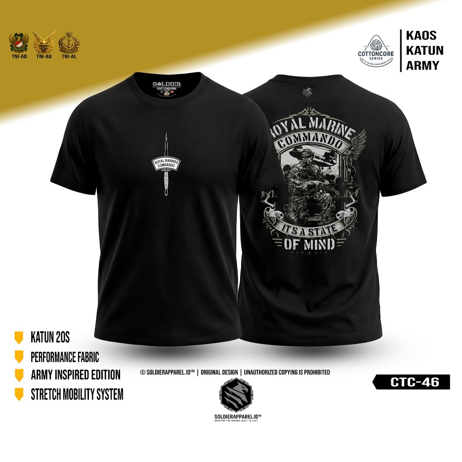 Kaos Pria Katun 20s Premium Marine Style | Marinir | Kaos Casual Outdoor CottonCore Series