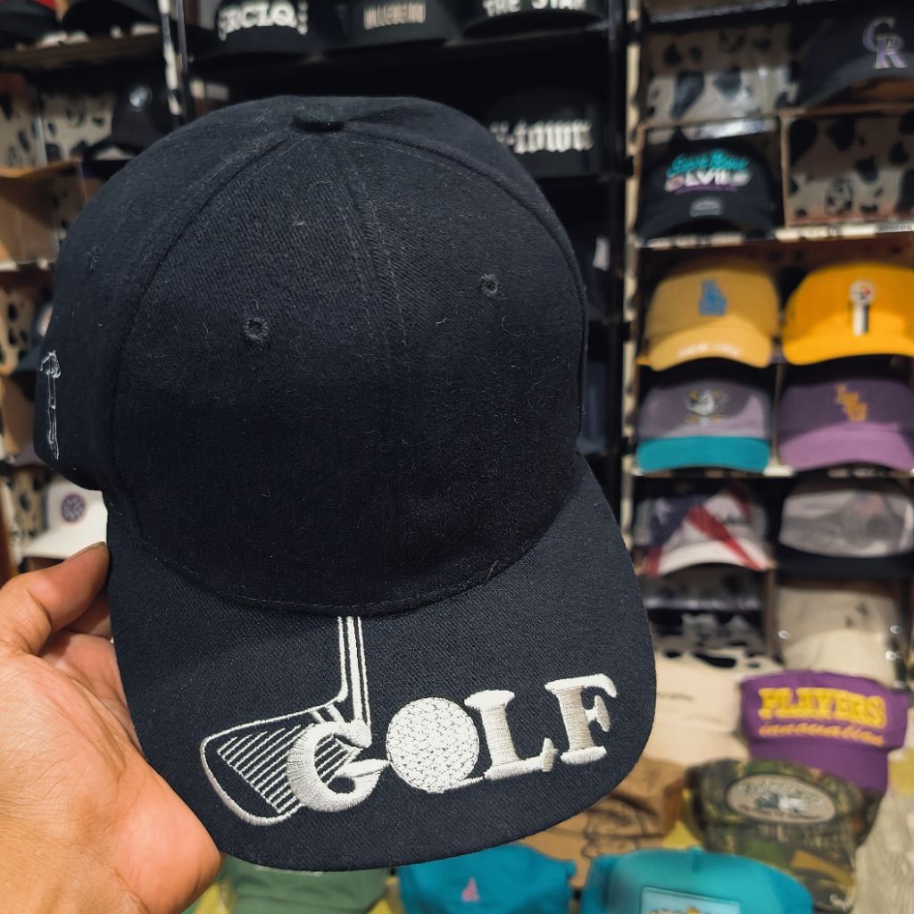 Topi vintage golf big logo bordir