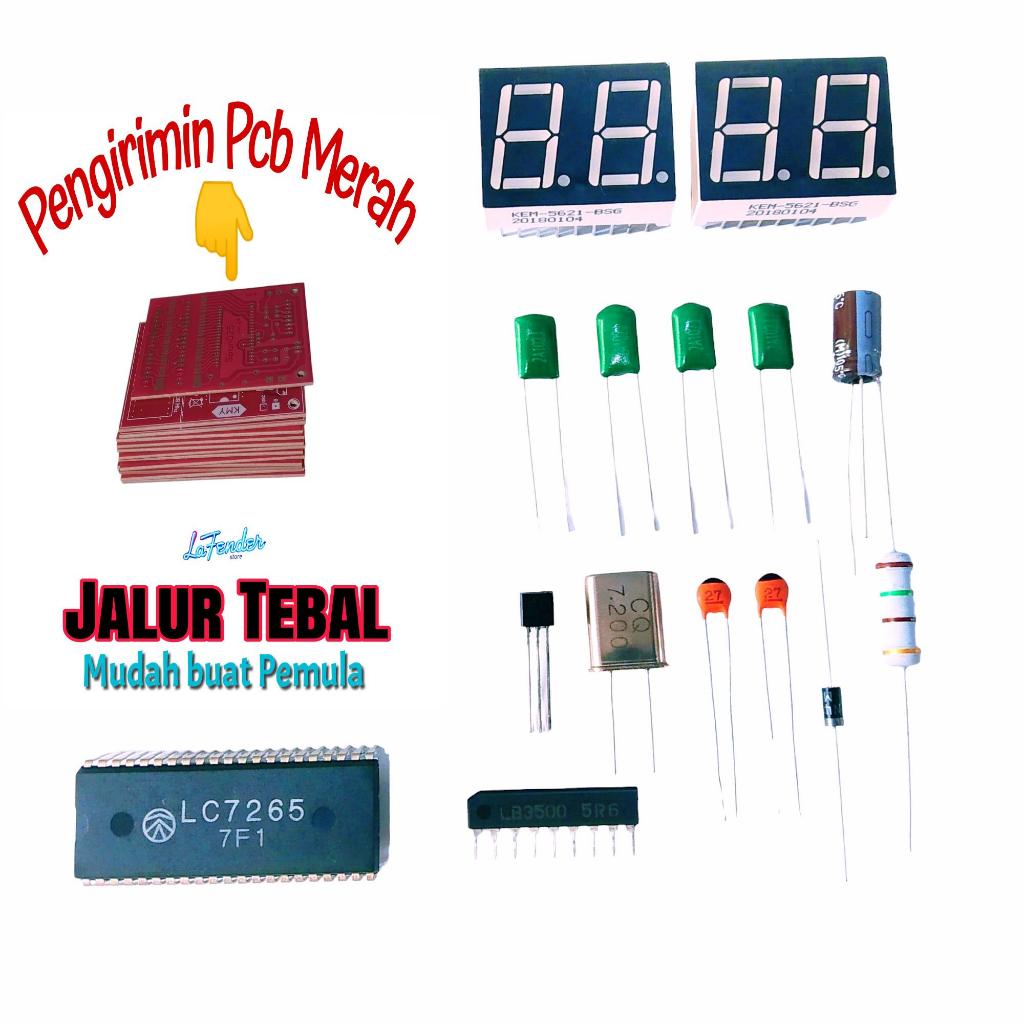 (Paket nyolder / DIY) Frequency Counter FM 4 Digit (PCB "MERAH")