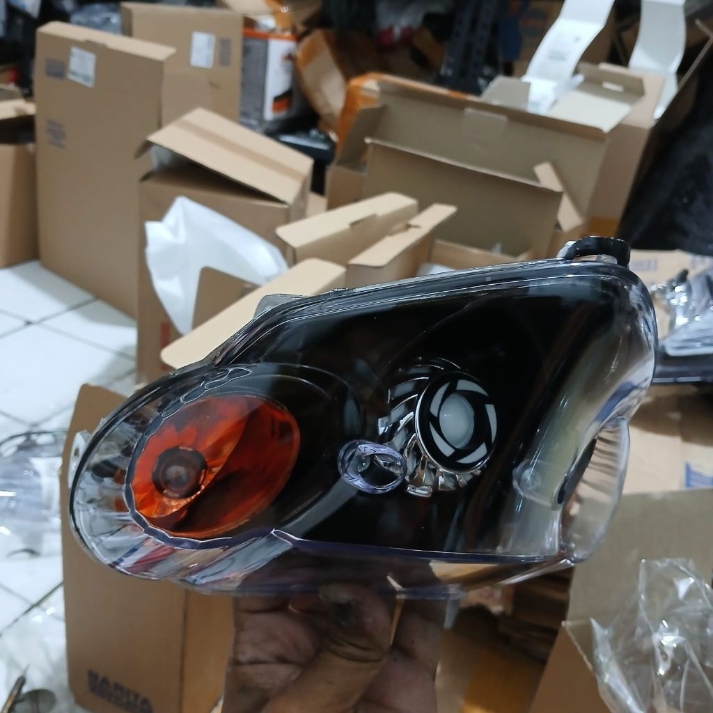 paket super keren stoplamp Yamaha Jupiter z burhan custom hitam orange set lampu Proji tampilan kere