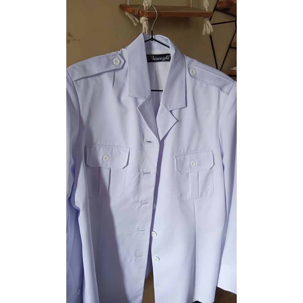 Atasan Seragam Putih Wanita PNS ASN PEMDA PDH ukuran 5L [Preloved]