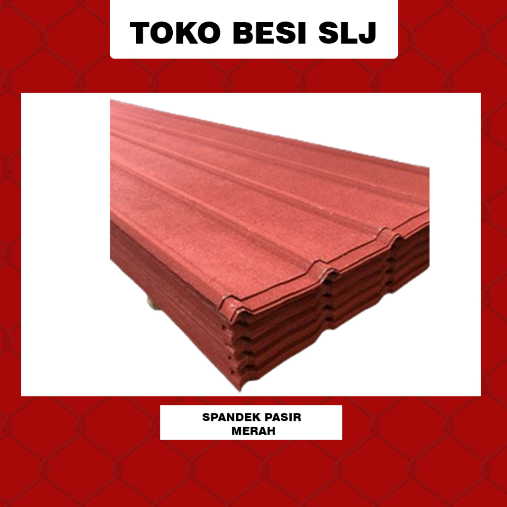 Atap Spandek / Spandeck Metal Pasir Merah & Hitam 0,3 6M