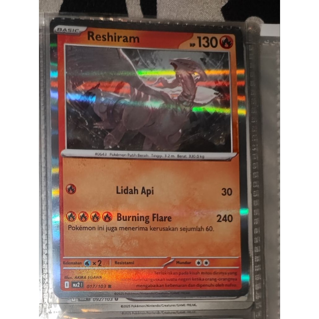 reshiram r kobaran biru ma2 original kartu pokemon tcg trading card game Indonesia