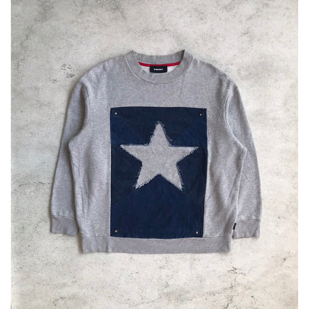 Crewneck diesel denim patch