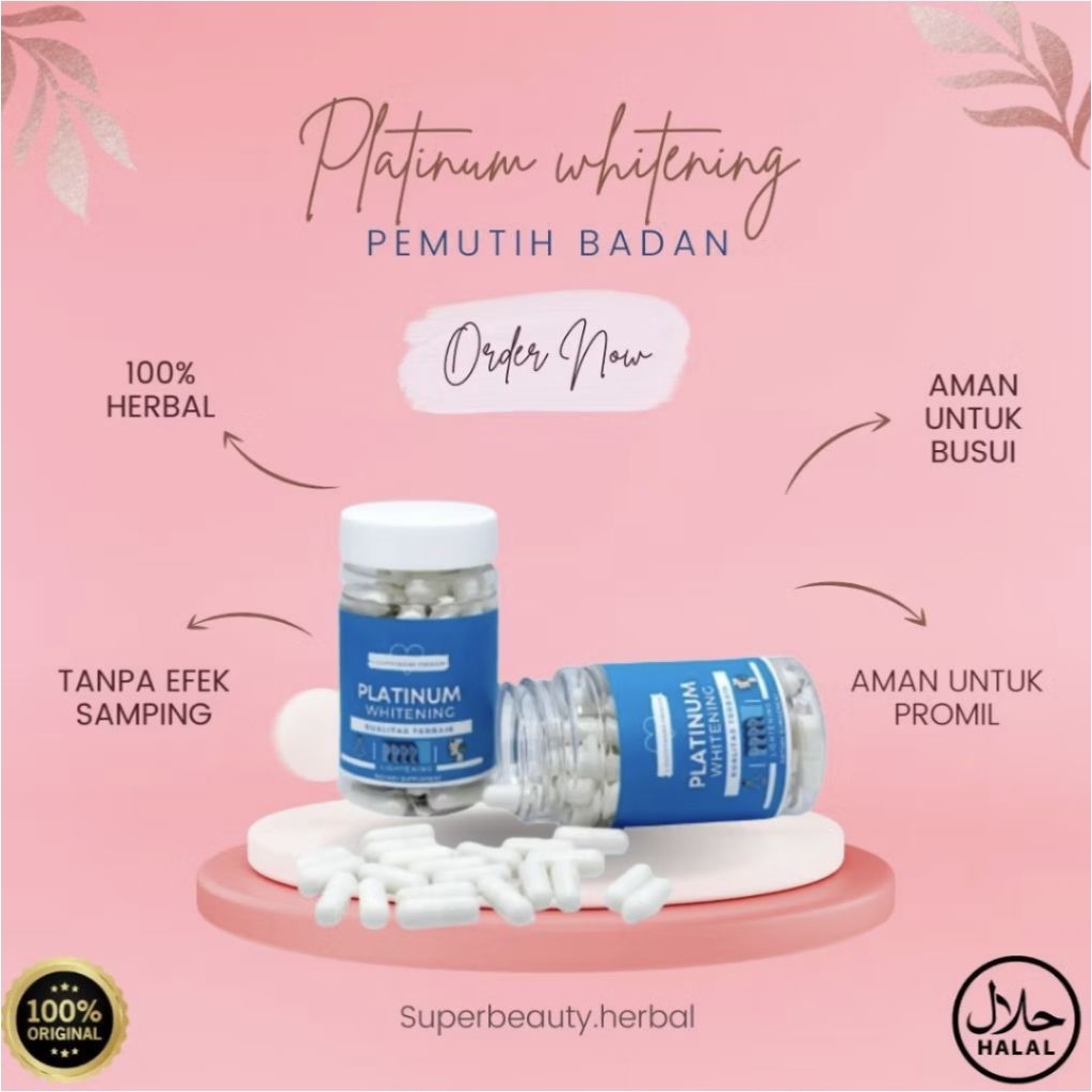 kapsul pemutih badan collagen glutathione original herbal