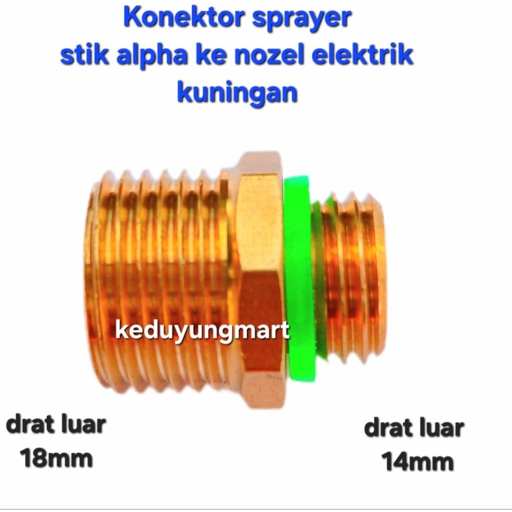 konektor sprayer drat luar 18mm 14mm kuningan