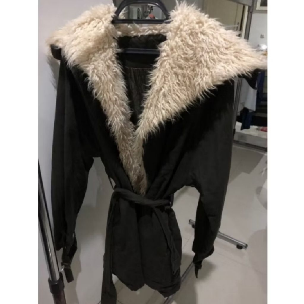 Fur Jacket Fuzzy Winter Jacket Luar Negeri