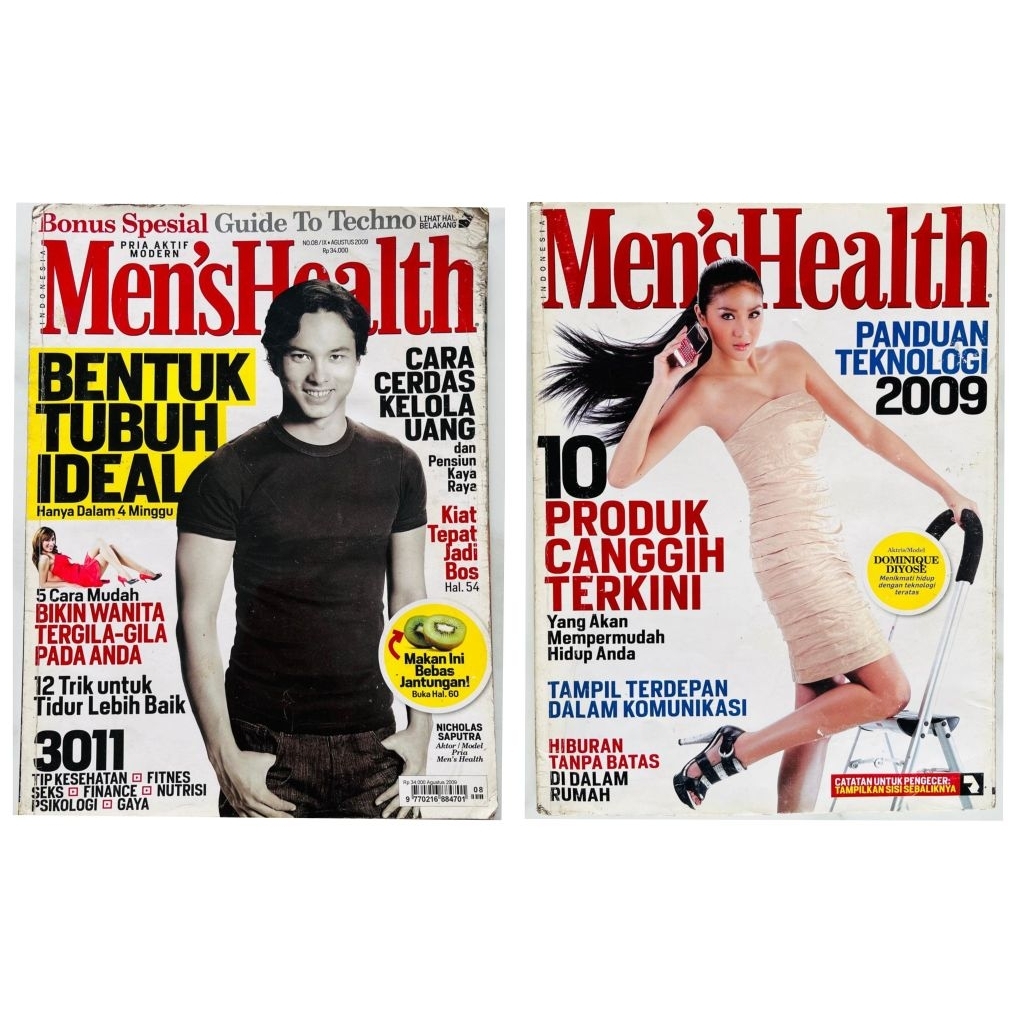 Majalah Mens Health Agustus 2009 : Cover Nicholas Saputra - Dominique Diyose