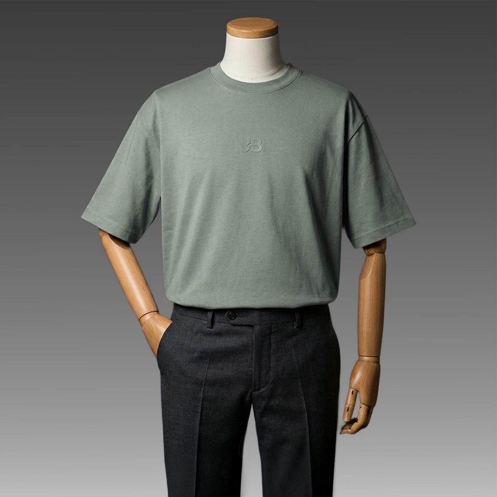 JB - Logo Printed T-Shirt Olive - Kaos Oversize Olive