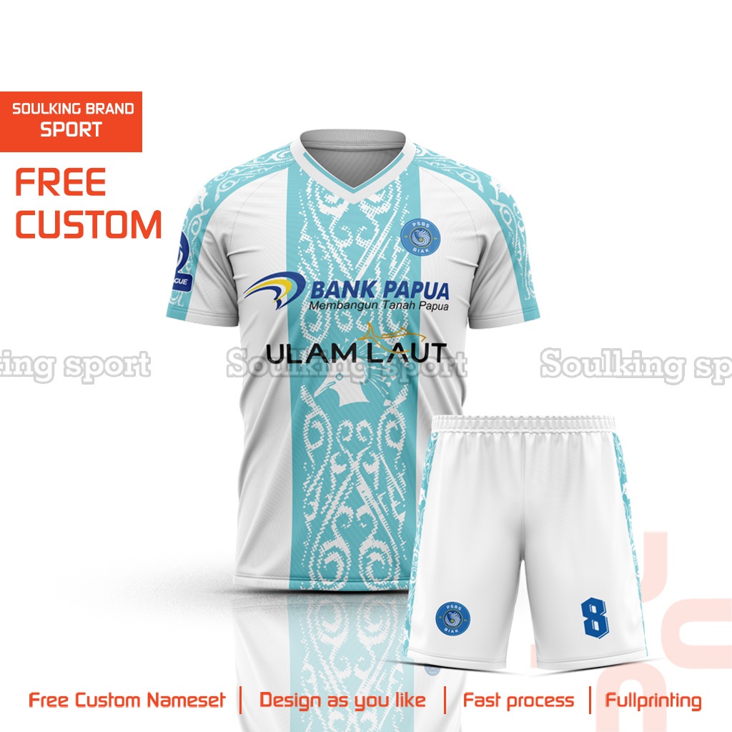 Baju Jersey Bola PSBS 2025 - 2026 Home Away Thrid Liga 1 Indonesia Free Custom Nama Warna Biru Hijau