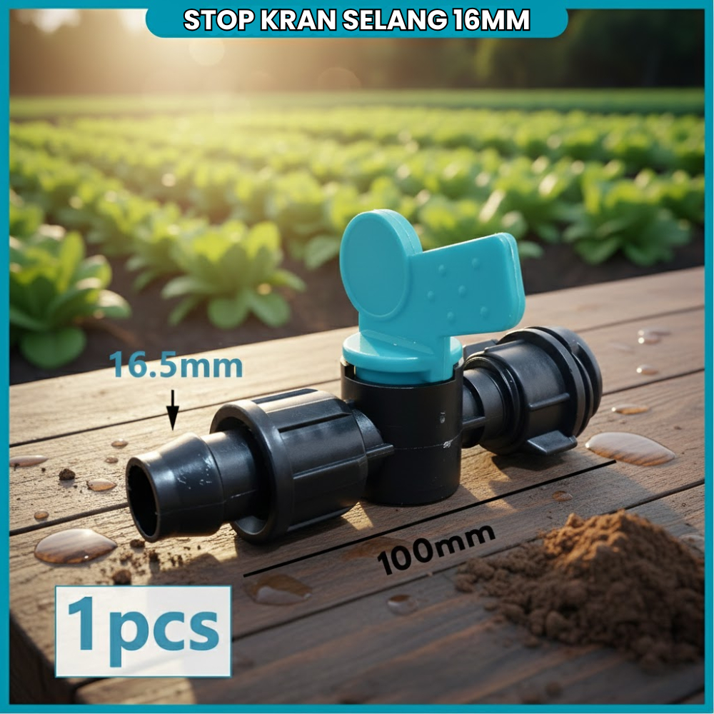 Konektor Selang Drip Irigasi Pertanian 16MM | T Elbow Sambungan Pipa PE Fitting Irigasi Tetes Kebun