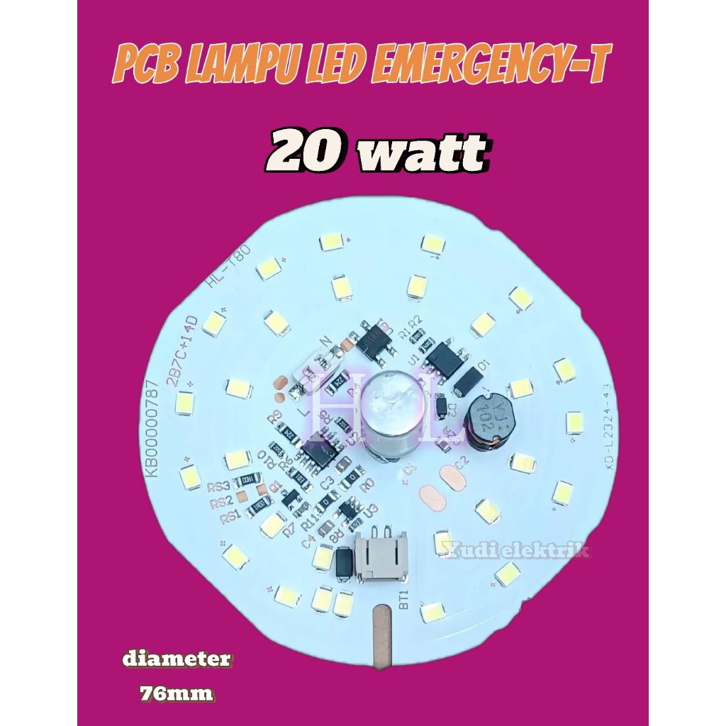 pcb lampu led emergency-T 20 watt DM 76mm