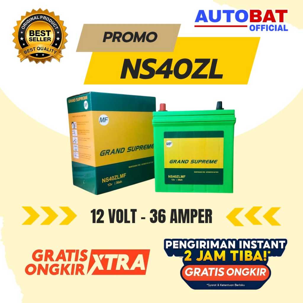 AKI MOBIL GRAND SUPREME NS40ZL. AGYA.AYLA.SIGRA.BRIO.FREED