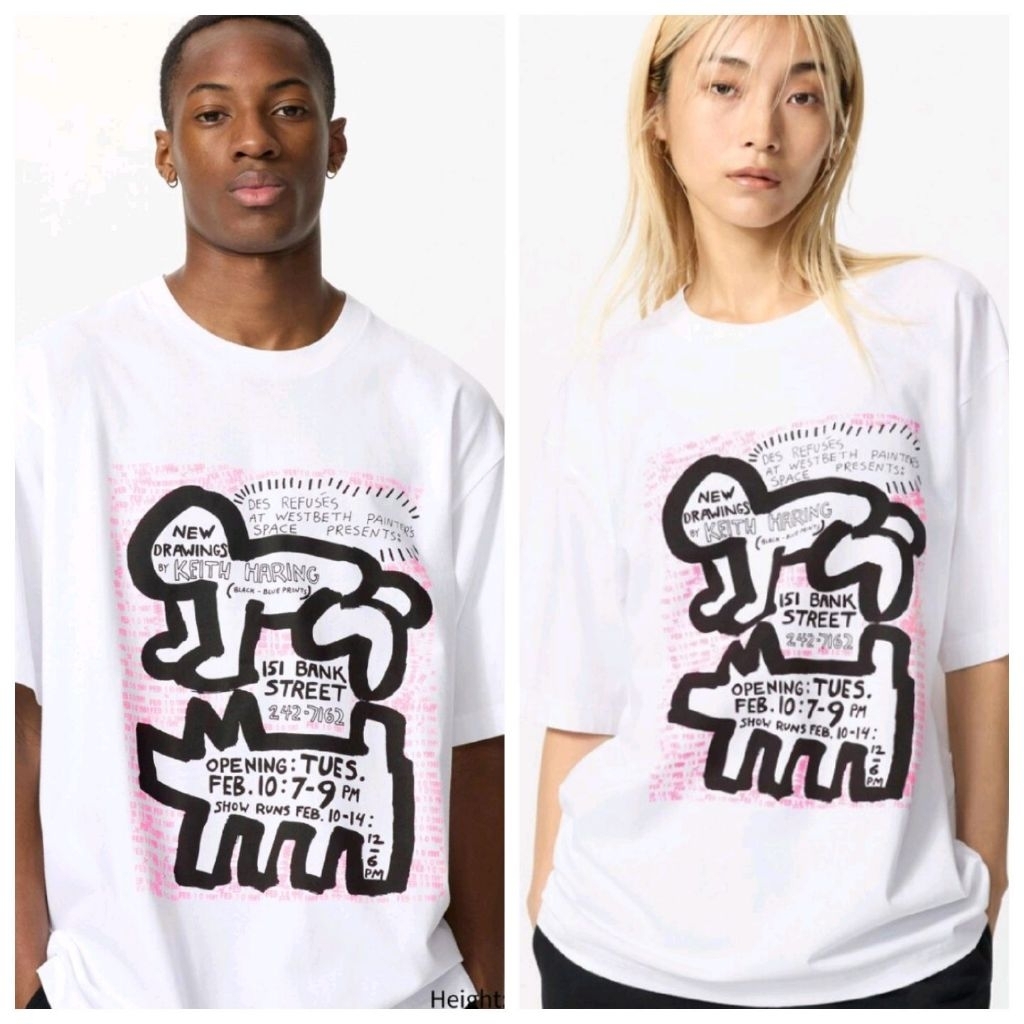 UNIQLO KAOS UT KEITH HARING NY POP ART PUTIH BARU ASLI ORIGINAL