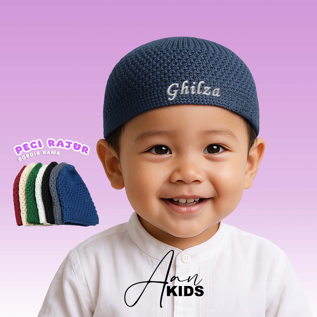 Peci Rajut Anak Peci Custom Nama Peci Bordir Nama Peci Nama