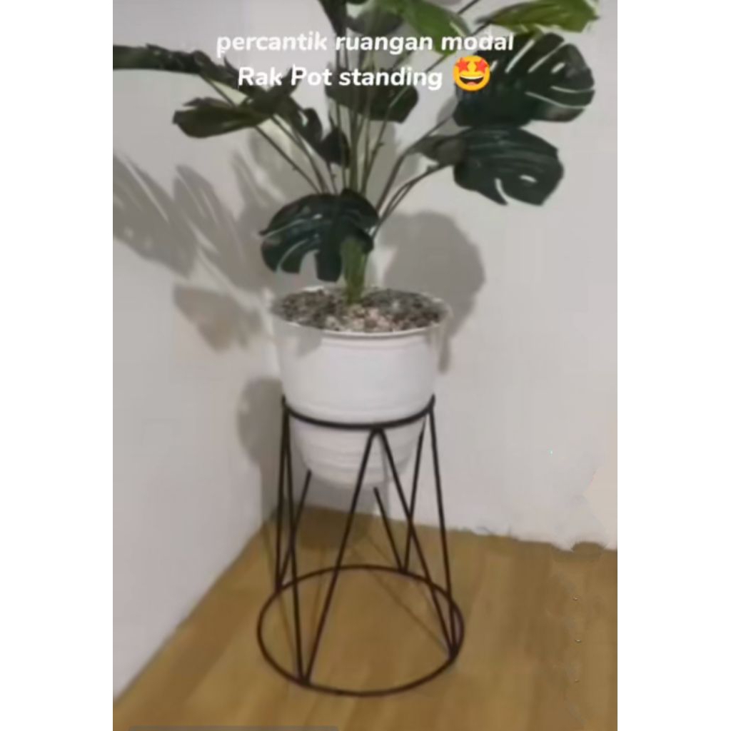 standing pot bunga minimalis/rak pot bunga minimalis besi bulat 6mm/ada 3 ukuran