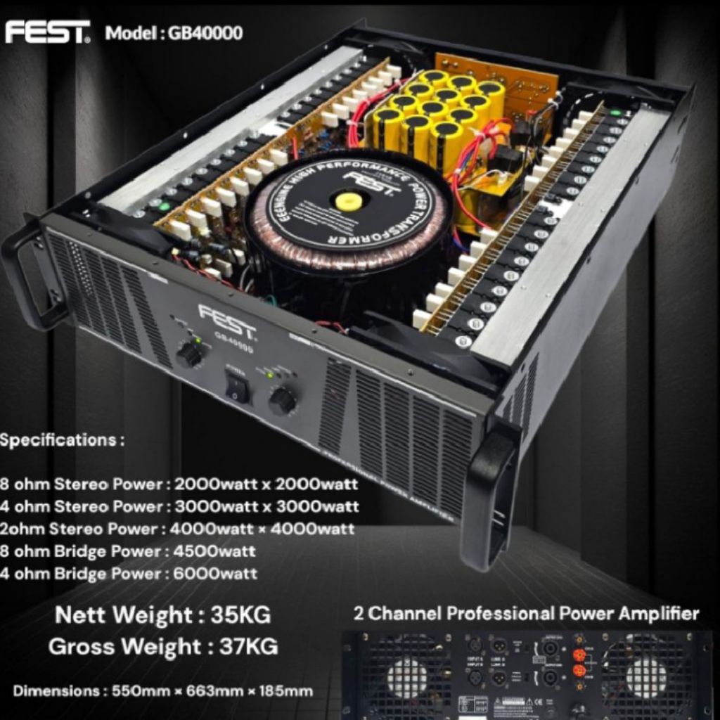 Power amplifier Fest GB 40000 original class GB 2x2000watt | MELODY CLASSIC
