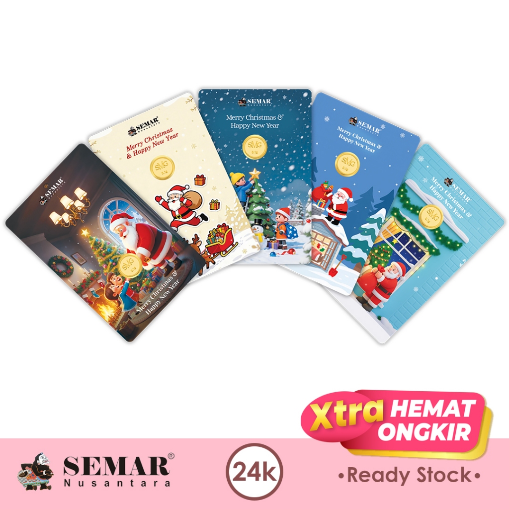 Logam Mulia SMG Press Gold Gift Series 0.1Gram Edisi Natal Christmas Special Edition Emas Batangan S