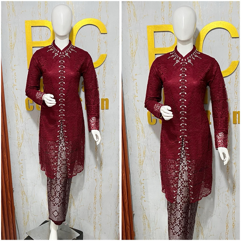 kebaya modren model tunik sanghai/ kebaya busui payet/kebaya pesta/kebaya wisuda