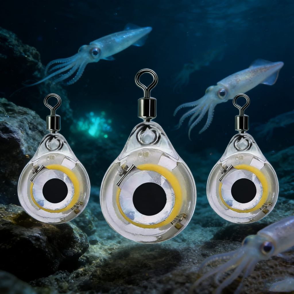 Ready Stock Perangkap Umpan Pancing Lampu LED Bentuk Mata Umpan Cumi Pancing Lampu Umpan