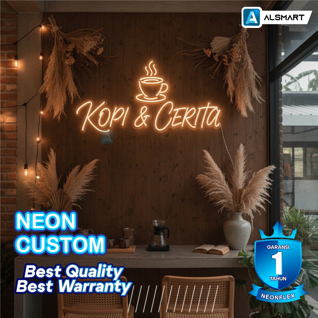 [CUSTOM] Neon Flex Sign Custom Nama Logo Cafe Resto Coffee Shop Restoran Usaha LED Neon DC 12V