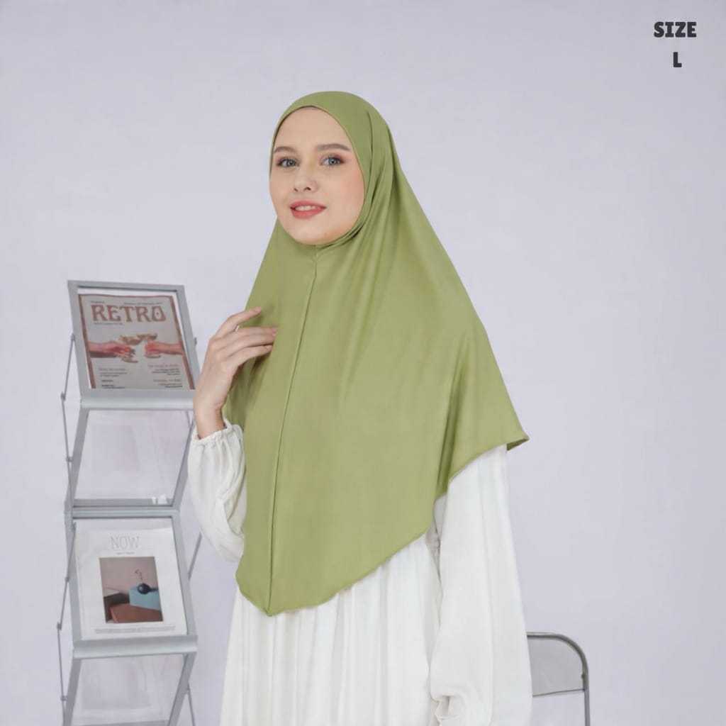 Bergo Non Pet Oval Jumbo/ Jilbab Khimar Instan Syari Oval Jumbo