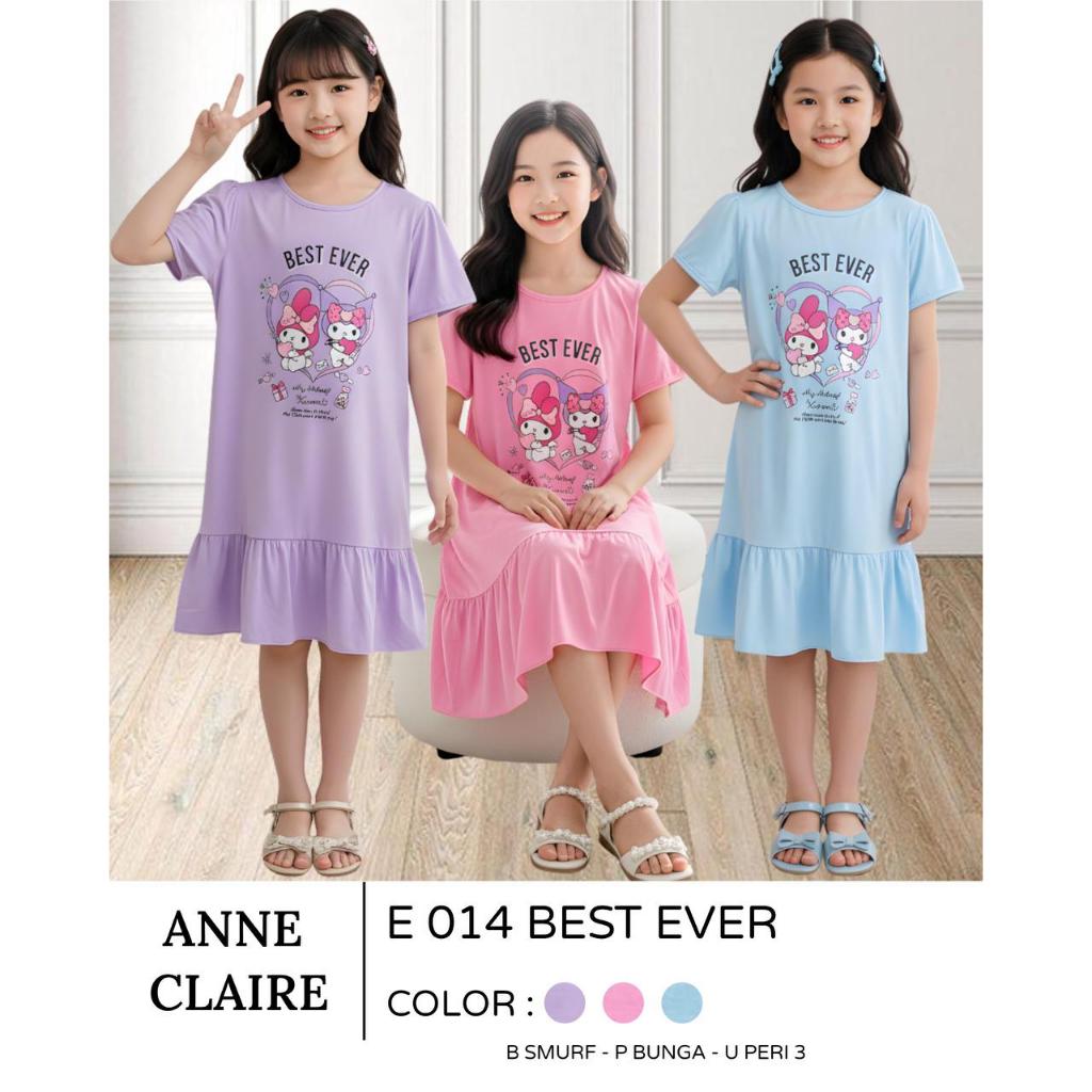 ANNE CLAIRE | Daster DT Anak Cewek Kaos Baju Tidur Dress Cewek Rumah Sleepshirt Karakter