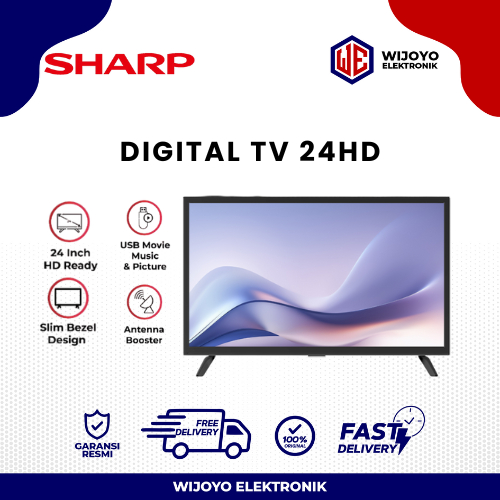 TV SHARP LED DIGITAL 24DD 24" GARANSI RESMI / 24HD