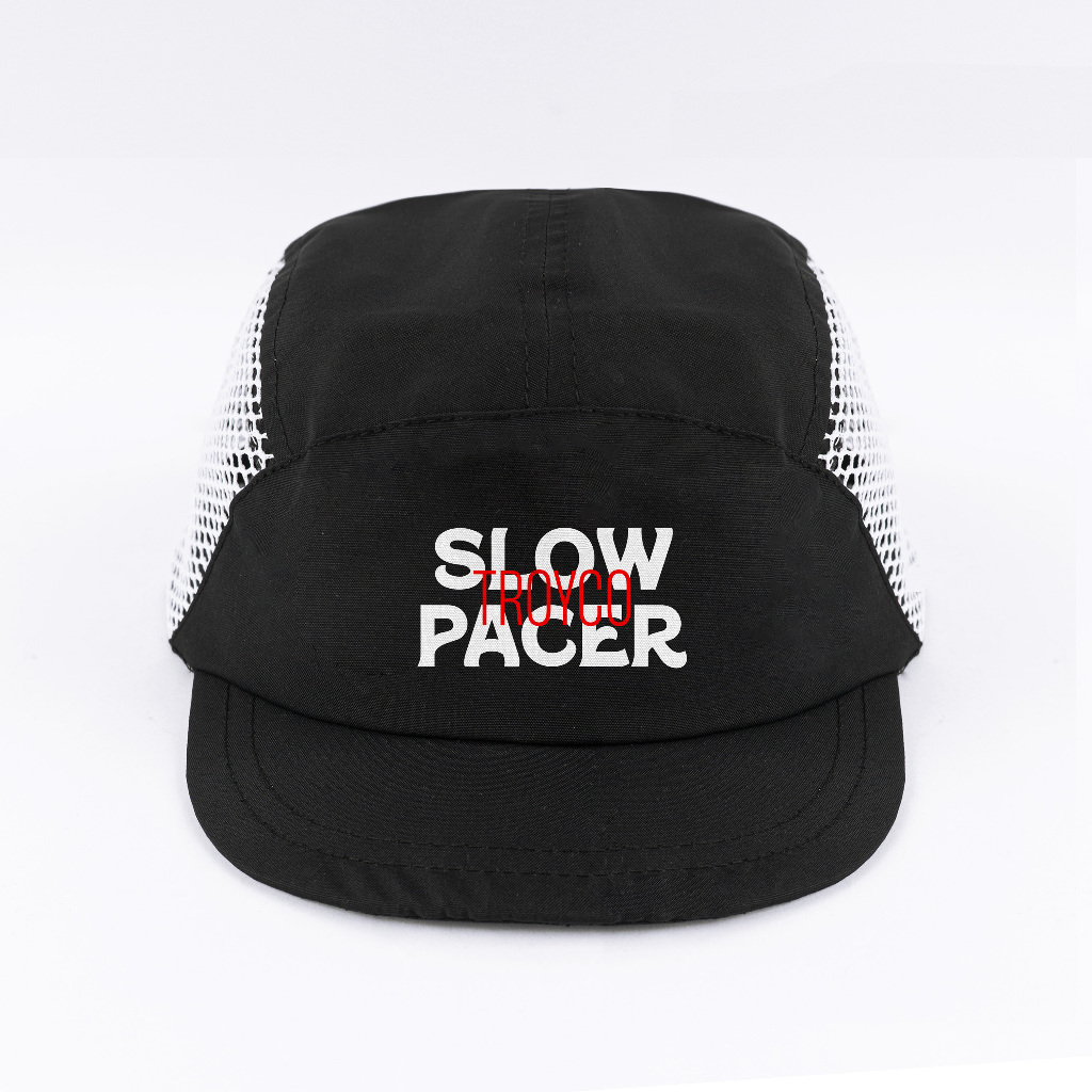 [Free Box] Troy Company Active Cap Cycling Cap Black White Slow Pacer - Topi Outdoor Topi Lari Topi Sepeda Hitam Putih ACD 3471