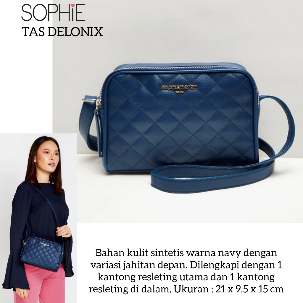 TAS DELONIX SOPHIE MARTIN PARIS PROMO TAS SELEMPANG BIRU NAVY
