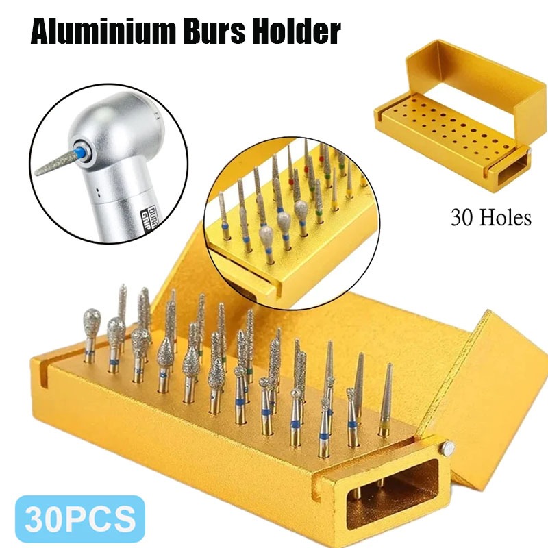 Dental Diamond Bur 30pcs High Speed Mata Bur Gigi Dental Bur Set Dan Bur Holder
