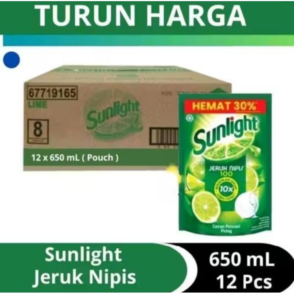 SUNLIGHT JERUK NIPIS 12X650ML POUCH (1DUS)
