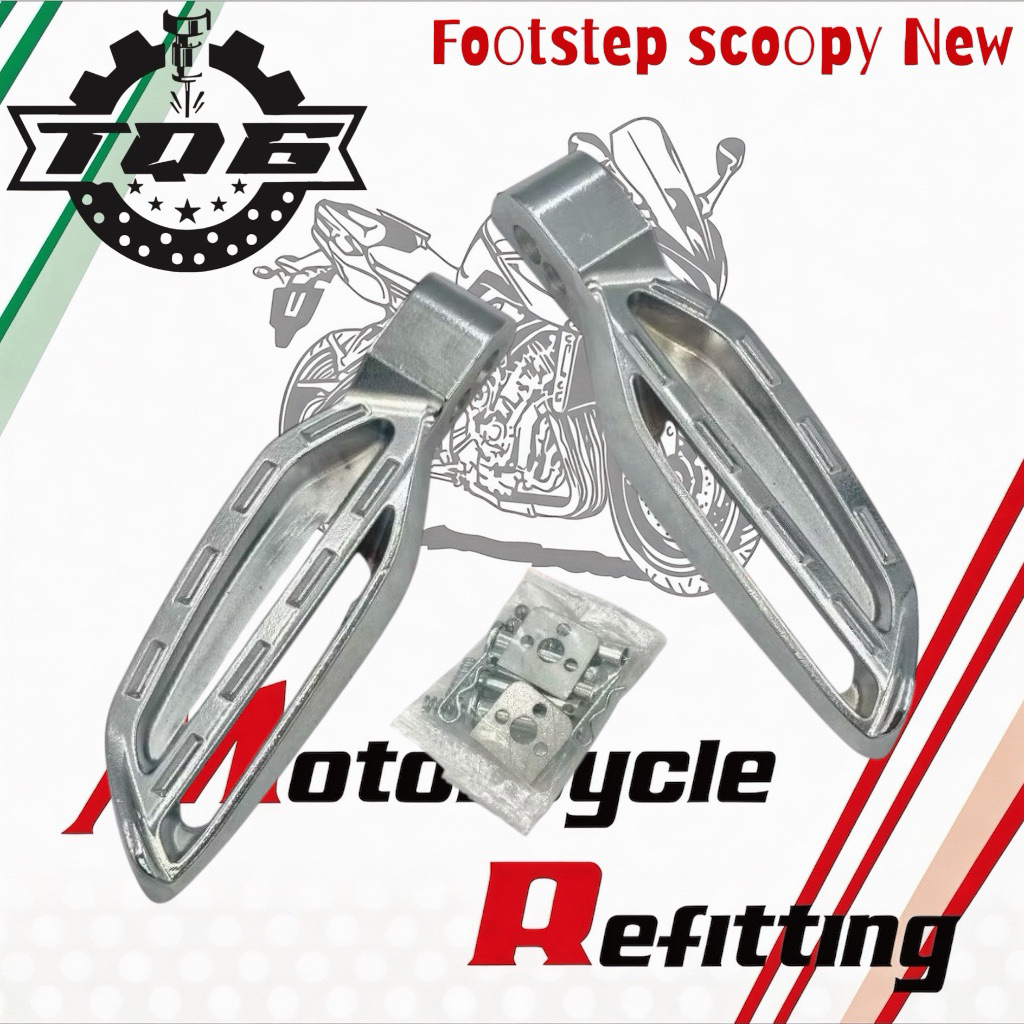 TQ6 FACTORY-FOOTSTEP STEP PIJAKAN INJAKKAN KAKI BELAKANG MODEL SCOOPY NEW SEPASANG PNP