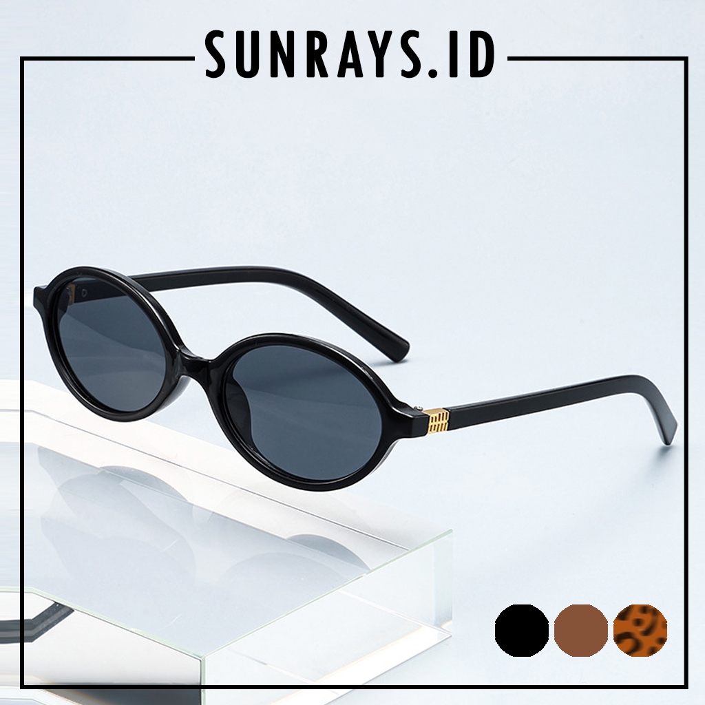 20246 Kacamata Wanita Sunglasses Anti Radiasi UV gagang kecil bentuk oval