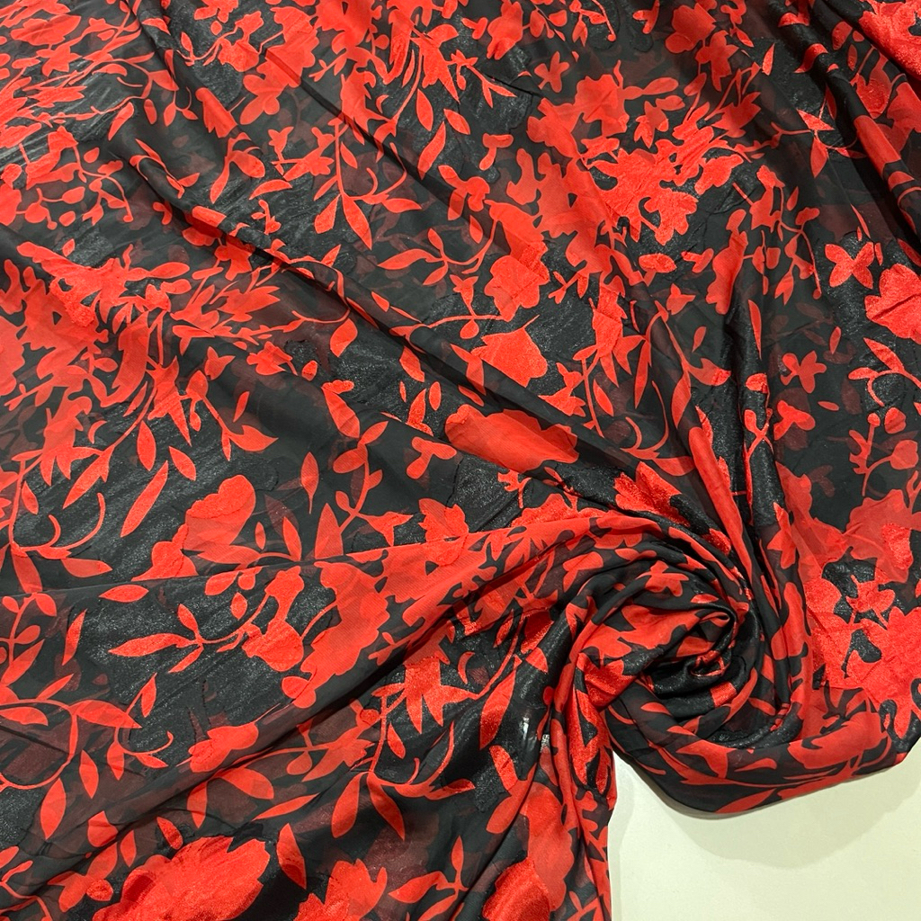 kain sifon ceruti uragiri motif bunga - kain kebaya bahan sifon embos